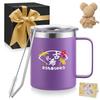 70th Birthday Gift for Women and Purple Stainless Steel Tumbler with Coffee Cup with Vacuum 350ml Men, Double-Walled Lid, Handle, Insulated,