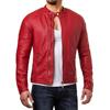 Men's Genuine Lambskin Red Leather Jacket Stylish Motorcycle Bomber Biker Outerwear MJ 250
