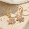 Snowflakes Shape Dangle Earrings for Women 2025 New Fashion Earring Golden Wedding Party Jewelry Accessories Gifts