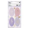 Pastel Floral Oval Stickers - 36 Pieces
