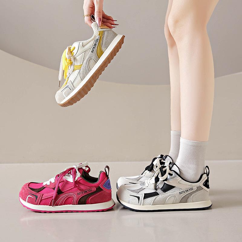 Versatile Summer Thin Forrest Gump Training Shoes Women's Thick-soled Breathable Mesh 2025 New Mesh Shoes Sports and Leisure Shoes