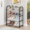 4-layer Metal Shoe Rack Black Easy Assembly Large Capacity