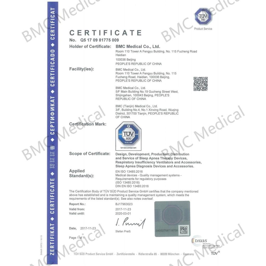 BMC F1A Full Face Mask CPAP Auto CPAP BiPAP Mask Wish Headgear for Sleep Apnea Snoring People