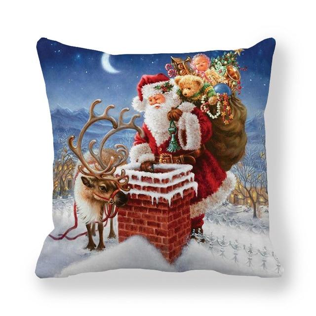 Christmas Ornament Navidad Noel Xmas Gifts Christmas Cushion Cover Merry Christmas Decorations for Home