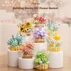 Flower Succulents Building Blocks Bag Eternal Basket Bonsai Garden Romantic Bricks DIY Potted Plants Model Kids Kit Toy For Girl