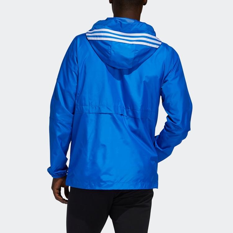 Adidas Casual Sports Hooded Jacket Men Outerwear Blue FT2834