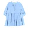 Made In Türkiye Five-quarter Sleeve Knee-length Dress L Light Blue Women Used