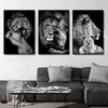 Black White Animal Canvas Painting Lion Posters and Print Home Decor Mural Wall Art Pictures for Living Room Bedroom Decoration