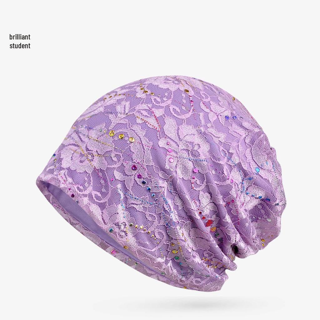 Breathable Double-Layer Lace Head Wrap for Women - Sun Protection Fashion Hat for Spring/Summer