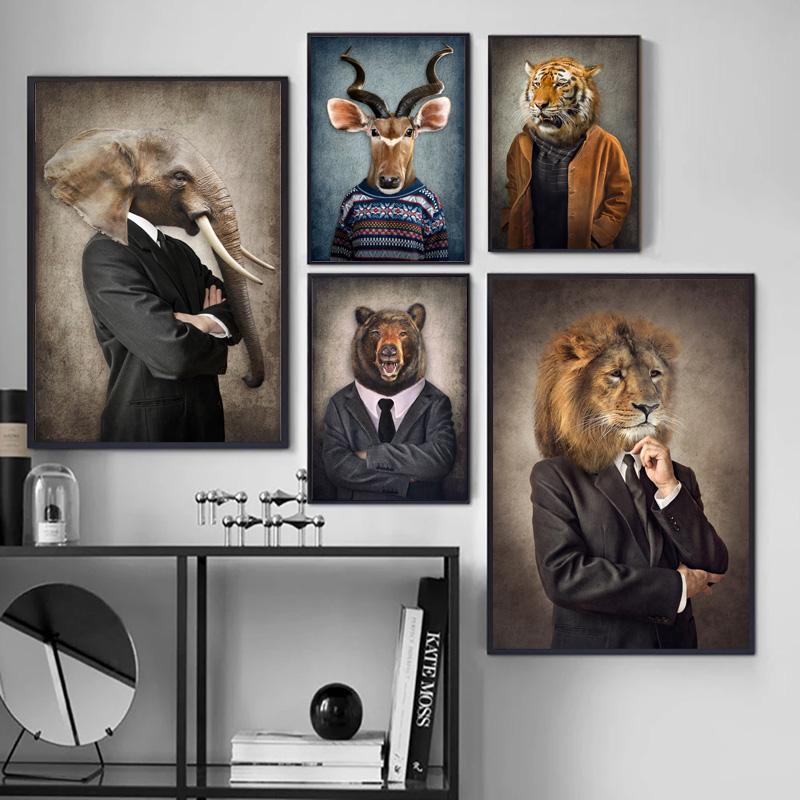 Human Body, Animal Head, Abstract Mural Seal, Giraffe, Painting, Scandinavian Poster, Decoration, Living Room Photo,