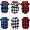 Dog Cute Plaid Shirt Suit Wedding Dress For Teddy Bichon Small Medium Big Size Dog Pet Clothes Cat