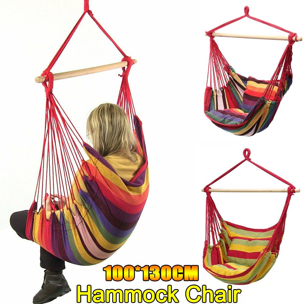 Colorful Outdoor Bedroom 120KG Camping Rope Bed Fabric Garden Hanging Hammock Hammock Swings Hammock Chair Swing Seat