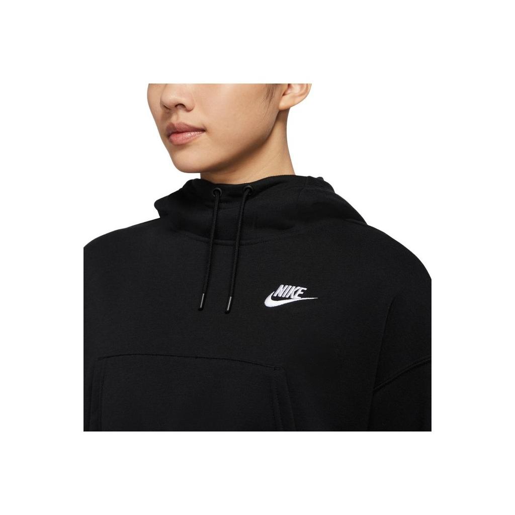 Nike Loose Fit Short Hooded Sweatshirt Women Tops Black DD5382-010