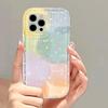 Purple Wash Painting Clear Phone Case For Iphone 13 11 12 14 Pro Max Xsmax X Xr 6 6s 7 8 Plus Se 2020 2022 Shockproof Back Cover