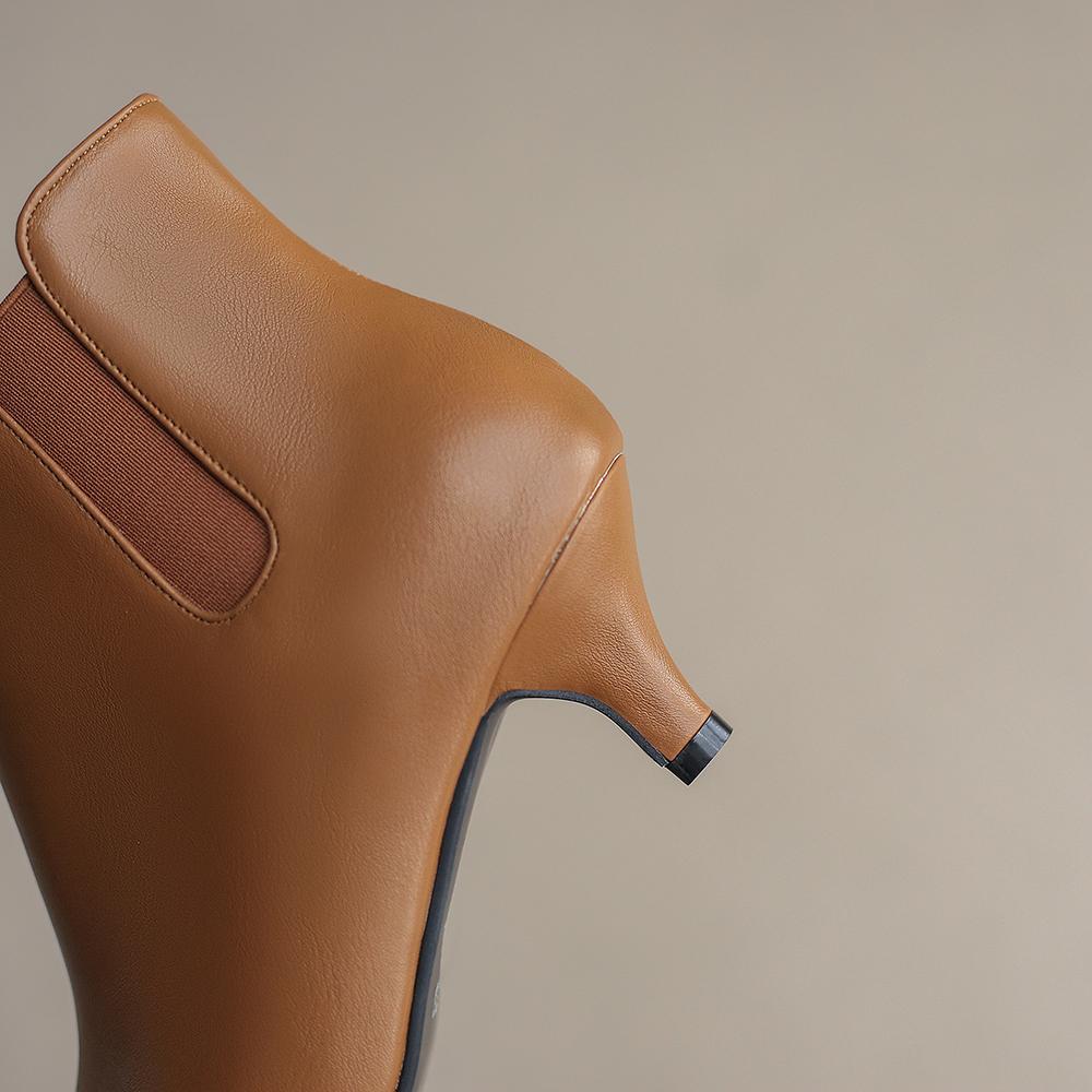 Apricot Black Women Ankle Boots Med Heel Small Big Size 32 48