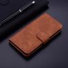 Solid Color Skin Leather Phone Wallet Case Book Stand For Huawei Moto Oppo Reno8 Reno7 Realme Women Men Brown Card Magnetic Shockproof Flip Cover Bag