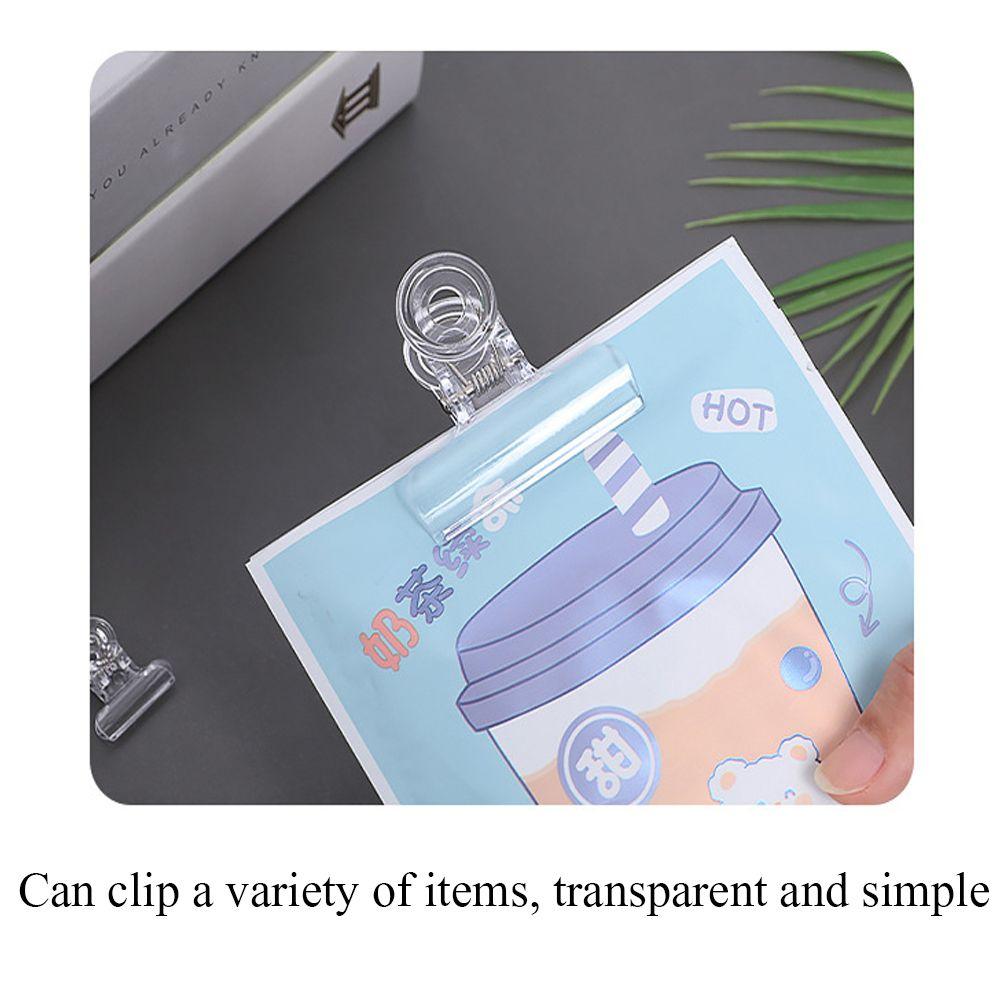 Acrylic Simple Transparent Food Storage Clip Dovetail Clamp Long Tail Clip Memo Folder