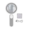 Handheld Magnifying Glass 20X Optical Magnifier with 21 LED Lights USB Charging Touch Switch Grey