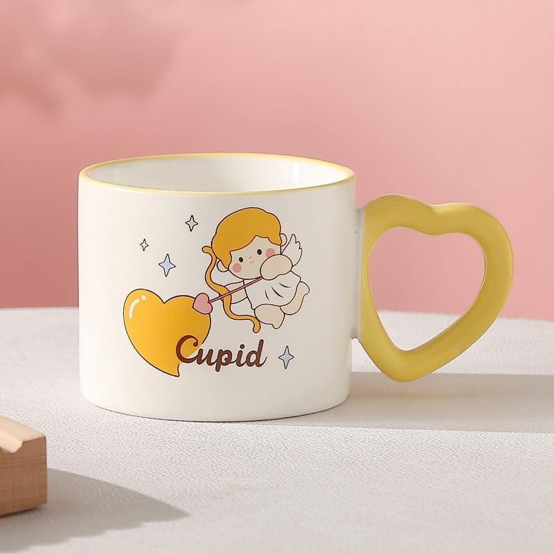 Chinese Valentine's Day Gift Couple Mug High Precision Ceramic Cup with Lid Water Cup Women's Souvenir