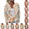 Women's Casual Fashion Retro Floral Print Long Sleeve Top Cardigan Button Jacket
