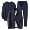 Middle Aged and Elderly Men's Casual Sports Suit, Spring and Autumn Loose Plus Size Three Piece Set