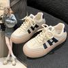 Thick-soled German Training Shoes, Spring and Autumn White Shoes for Women's New Student Versatile Casual Lace-up Popular Sports Board Shoes