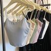 Summer Korean Spice Girl Royal Sister Ice Ribbon Chest Cushion Halter Vest Beauty Back Outside To Wear A Pair of Breasts Sleeveless Bottom Coat Woman