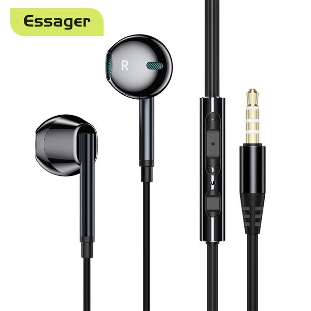 Essager Wired Headphones With Microphone 3.5mm In Ear Earphone For Xiaomi Redmi Samsung Computer PC Tablets Smartphone Headset