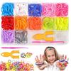 600 Pieces Rainbow Rubber Loom Band DIY Bracelet Anklet Rubber Band Kit Beads Playset Hand Woven DIY Woven Colorful Bracelet Gifts for Girls