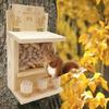 Hanging Squirrel Feeder Wooden Pet Food Dispenser Bird Raising Tool Bird Feeder  Outdoor