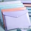 A4 Transparent Plastic Thickened Waterproof Snap-Button File Bag - Large Capacity Office Stationery Storage
