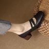 Fashion New Spring Women Shoes Genuine Leather Mary Jane Shoes Square Toe Chunky Heel Women Shoes Retro Buckle Mid-heel Pumps