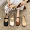 Fashion Single Shoe Women's 2025 Spring/summer Evening Shoes New Versatile Soft Leather Bean Flat Shoes for Women