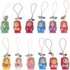 HOLIDYOYO 12 шт. Матрешка Брелок для ключей, Шнурок для телефона, Ремешок на запястье, Случайный цвет, Портативный аксессуар для мобильного телефона