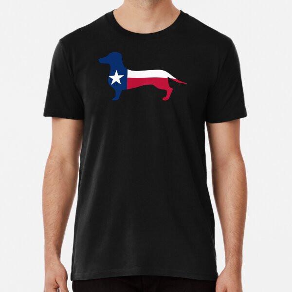 Texas Dachshund Flag Premium T-Shirt S to 5XL Made in the AU/USA T-Shirt