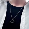 Men Necklace Triangle Square Pendant Necklace Dating Work Party Versatile Style Necklace Clothing Accessory