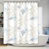 Ocean Waves Seashells Shower Curtain 3D Printed Waterproof Fabric for Bathroom Decorations In White Blue Color Set