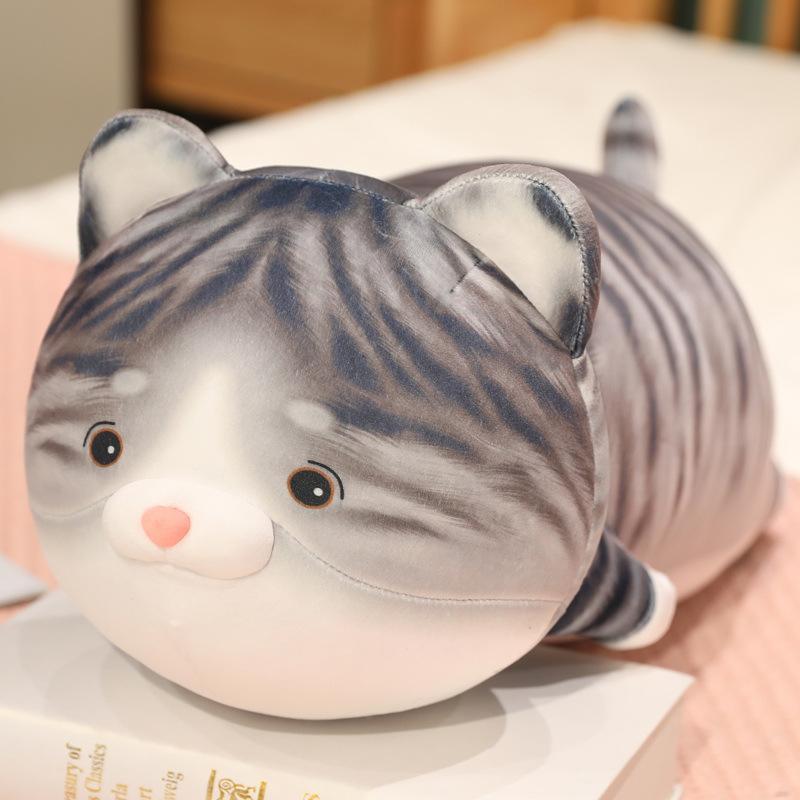 Cute Cute Pet Lying Down Cat Throw Pillow Plush Toy Striped Tabby Orange Tabby Cat Doll Girl Soothing Rag Doll