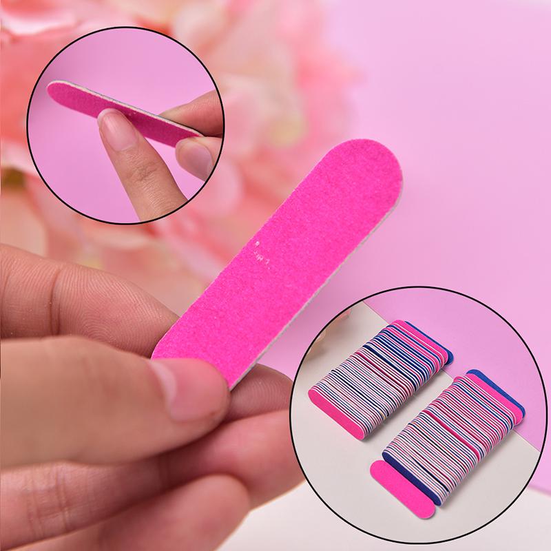 100Pcs Mini Nail Files Nail Disposable Cuticle Remover Buffers Nail Art Tools