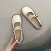 Shallow Mary Jane Shoes Women's Spring and Autumn Retro Round Head Low Heel Single Shoes Uniform Small Leather Shoes