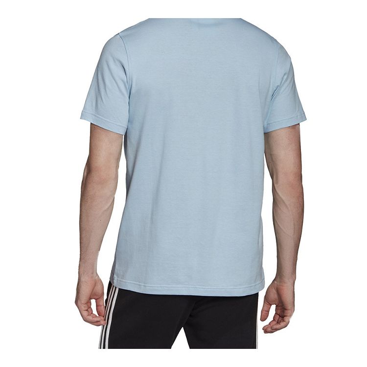 Adidas Originals Trefoil Logo Sports Short Sleeve T-Shirt Men Tops Pink Blue FM3794