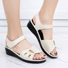 Mother Shoes Women Sandals Summer Rubber Plastic Velcro Flat Bottom Middle-aged Elderly Soft-soled Sandals