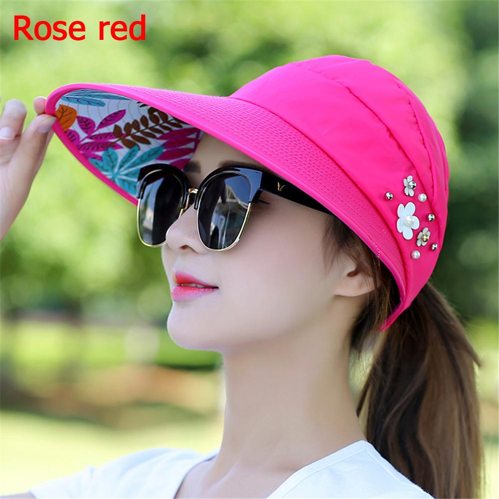 Vacation Wide Brim Foldable Anti-UV Visor Caps Sun Hat Beach Cap Casual Hats