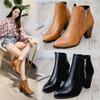 Autumn Ladies Boot Coarse Heeled Outdoor Nonslip Shoe Retro Zipper Fashion Boots Comfort Casual Women's Shoes Botas