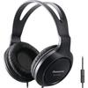 Panasonic Lightweight Over Ear Wired Headphones With Mic Sound Xbs Long Cord 3.5mm Jack For Cellphone Laptop   Rp Ht161m  Black 