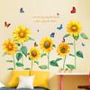 XY9019 Sunflower Wall Sticker Bedroom Cozy Living Room Decorative Stickers Removable Supply Printing