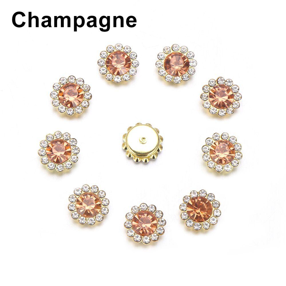 Apparel Sewing Sparkling Flower-shaped Clothes Decoration Rhinestone Buttons Crystal Glass Stone