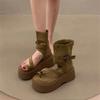 Retro Thick Soled High Top Cool Boots for Women In the Summer of 2025, New Fashionable Outerwear, Open Toed High-heeled Sandals