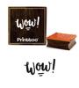 Printtoo Diary Card Wow Text Design Square Wooden Rubber Stamp Scrap-booking-2 X 2
