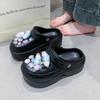 Fashion Colorful Bowknot Chunky Platform Garden Shoes Women Hollow Out Thick Bottom Clogs Sandals Woman Non Slip Summer Beach Slippers